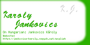 karoly jankovics business card